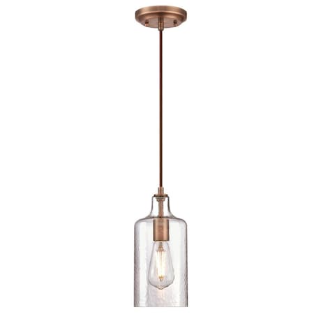 Westinghouse Pendant 60W Mini Carmen Washed Copper Clear, Textured Glass 6371500